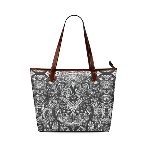 Drawing Floral Zentangle G6B Shoulder Tote Bag (Model 1646)