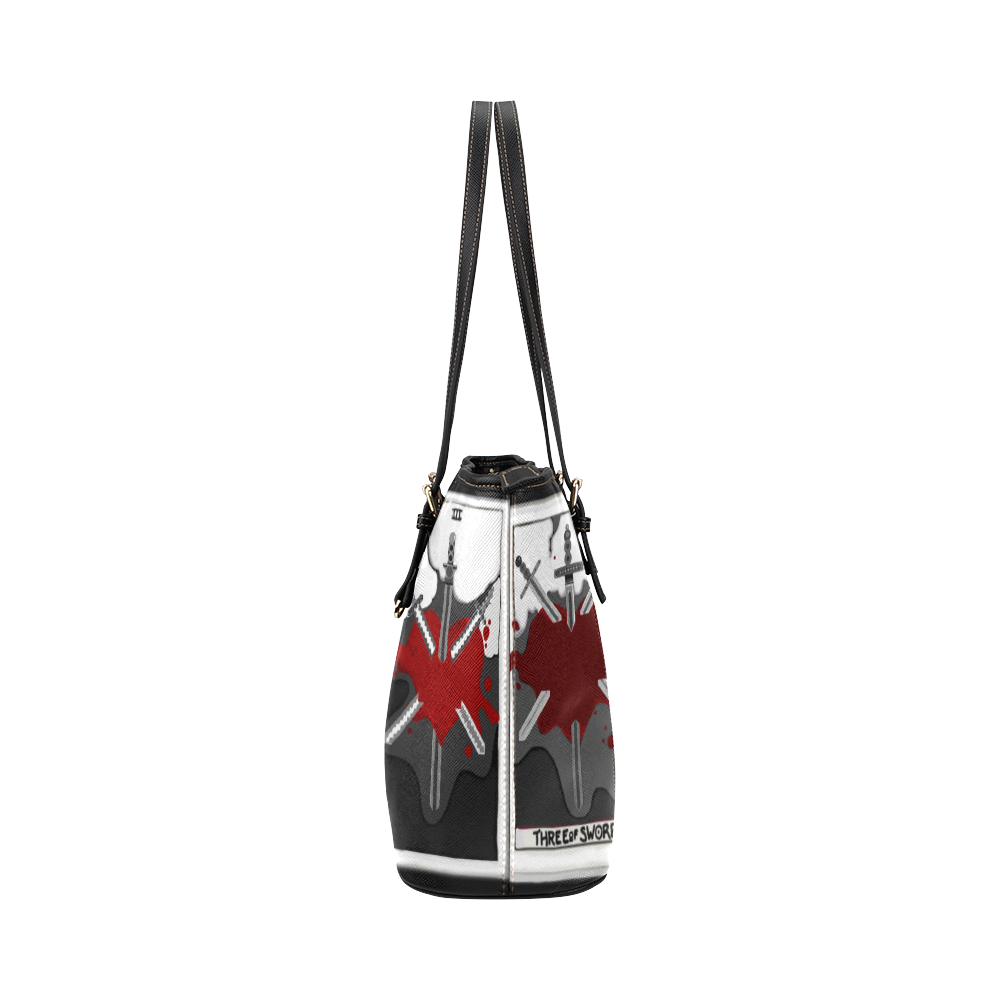 3ofswords Leather Tote Bag/Small (Model 1651)