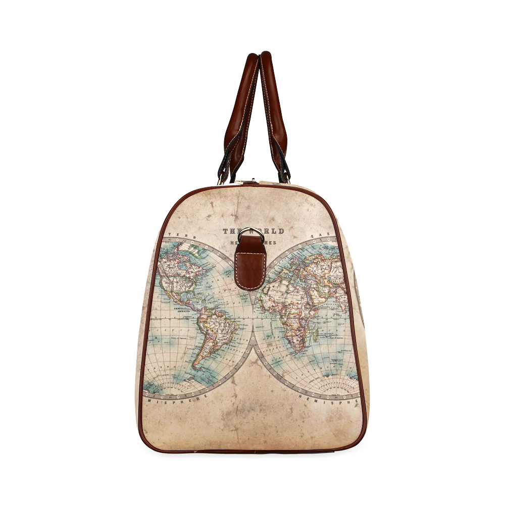 Old World Map Waterproof Travel Bag/Large (Model 1639)