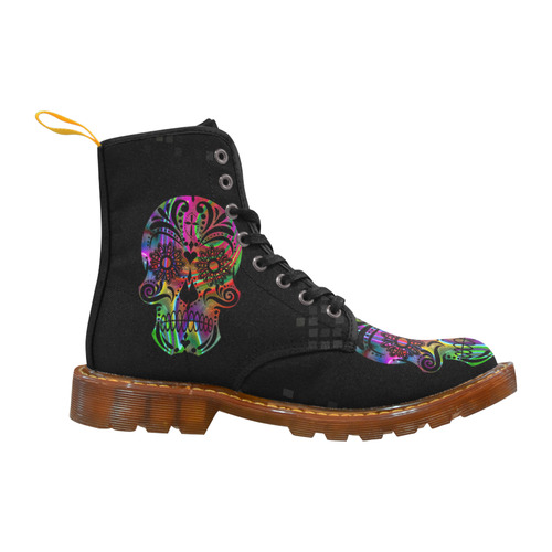 psychedelic skull by JamColors Martin Boots For Women Model 1203H