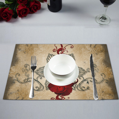 The couple dove with roses Placemat 12''x18''