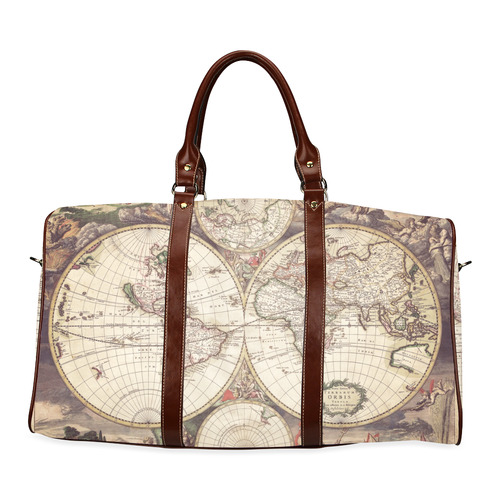 Old World Map Waterproof Travel Bag/Small (Model 1639)