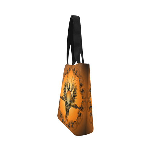 Amazing skull with crow Canvas Tote Bag (Model 1657)