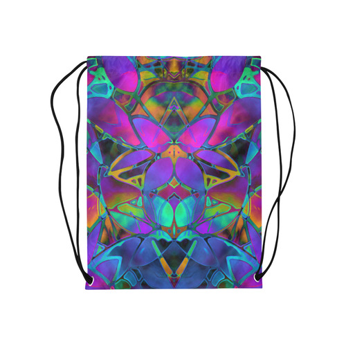 Floral Fractal Art G308 Medium Drawstring Bag Model 1604 (Twin Sides) 13.8"(W) * 18.1"(H)