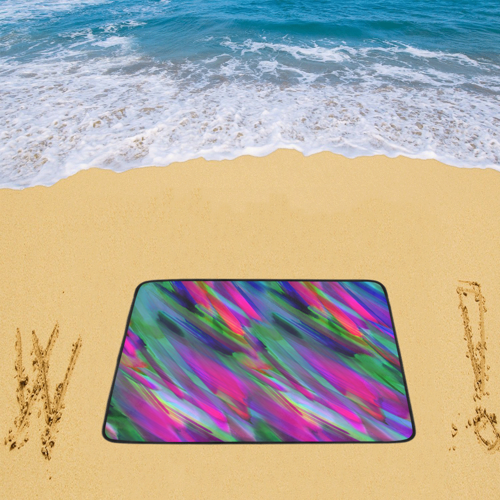 Colorful digital art splashing G400 Beach Mat 78"x 60"
