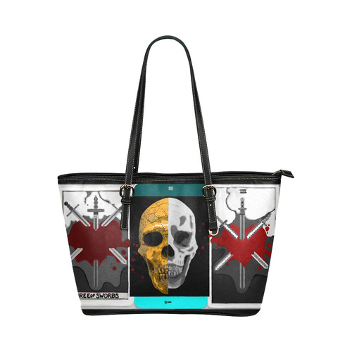 3ofswords Leather Tote Bag/Small (Model 1651)