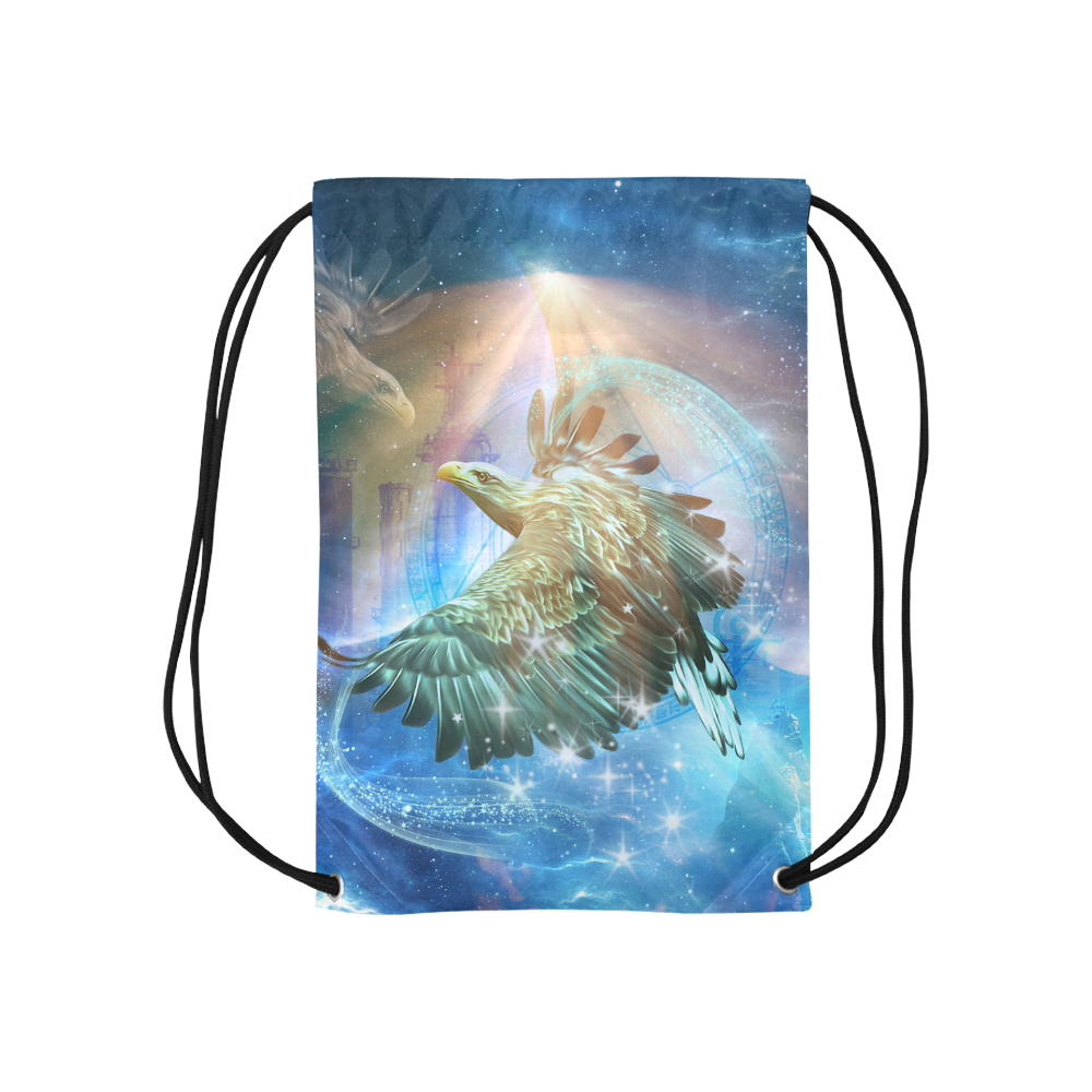 Wonderful eagle in the universe Small Drawstring Bag Model 1604 (Twin Sides) 11"(W) * 17.7"(H)