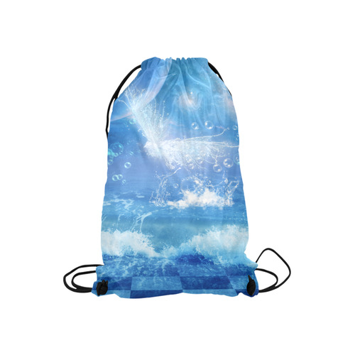 The water bird over the sea Small Drawstring Bag Model 1604 (Twin Sides) 11"(W) * 17.7"(H)