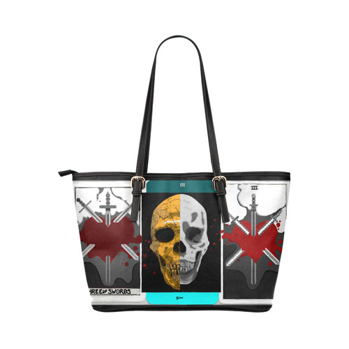 3ofswords Leather Tote Bag/Small (Model 1651)