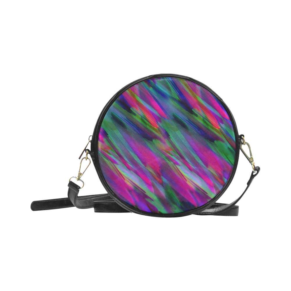 Colorful digital art splashing G400 Round Sling Bag (Model 1647)