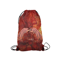 Music, clef and wings Small Drawstring Bag Model 1604 (Twin Sides) 11"(W) * 17.7"(H)