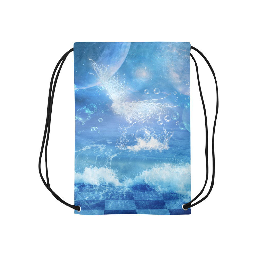 The water bird over the sea Small Drawstring Bag Model 1604 (Twin Sides) 11"(W) * 17.7"(H)