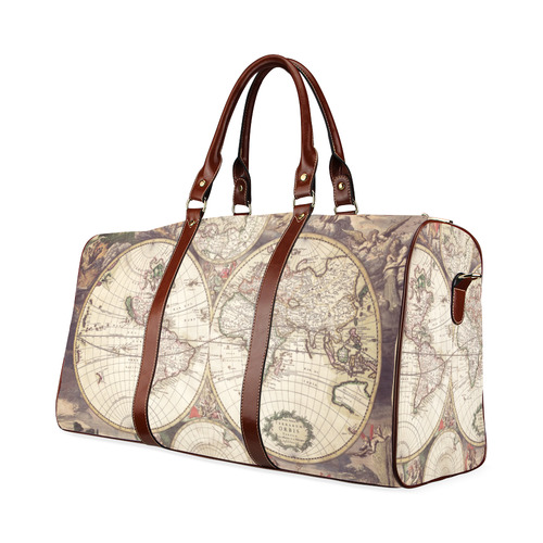 Old World Map Waterproof Travel Bag/Large (Model 1639)