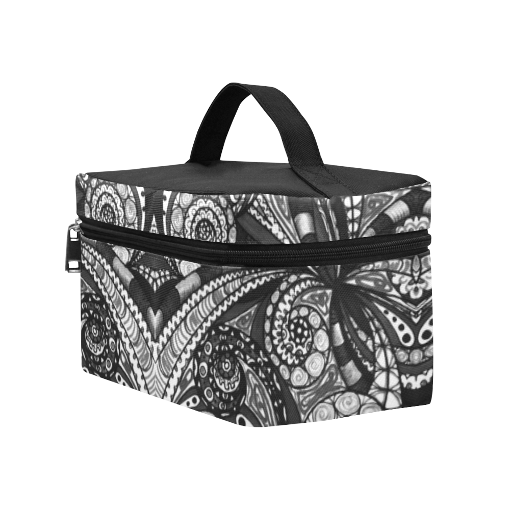 Drawing Floral Zentangle G6B Cosmetic Bag/Large (Model 1658)