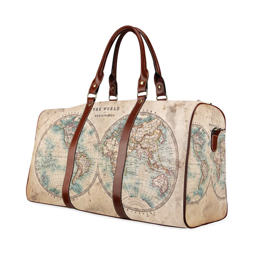 Old World Map Waterproof Travel Bag/Large (Model 1639)