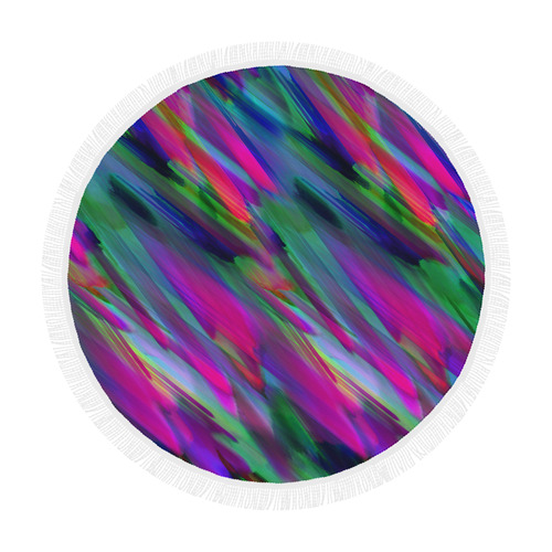 Colorful digital art splashing G400 Circular Beach Shawl 59"x 59"