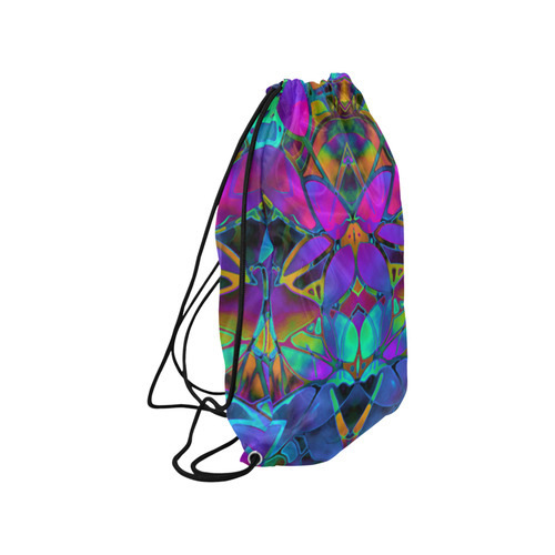 Floral Fractal Art G308 Small Drawstring Bag Model 1604 (Twin Sides) 11"(W) * 17.7"(H)