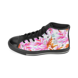 Plants, geometric and abstract High Top Canvas Women's Shoes/Large Size (Model 017)