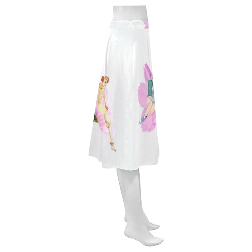Collage_ Chilling _ Gloria Sanchez Mnemosyne Women's Crepe Skirt (Model D16)
