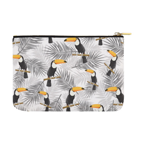 Toucan with palm leaves Carry-All Pouch 12.5''x8.5''