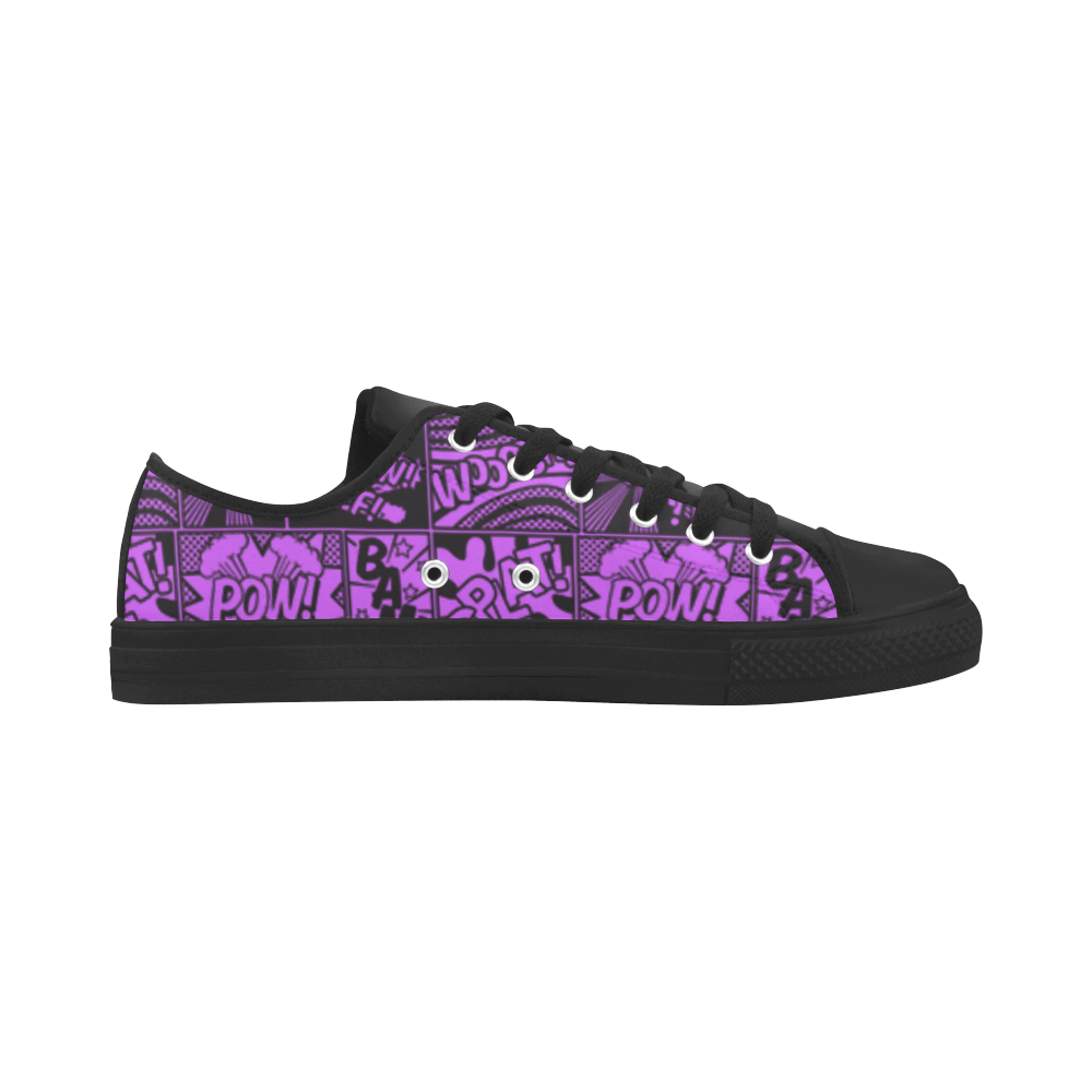 purple comic Aquila Microfiber Leather Women's Shoes (Model 031)