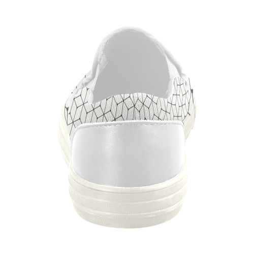 Net Cubes Women's Slip-on Canvas Shoes (Model 019) | ID: D1327500