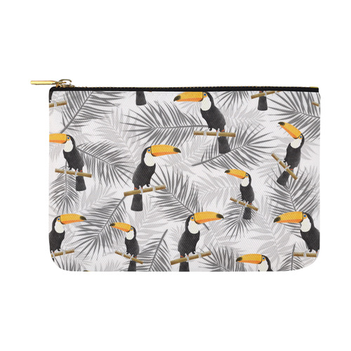 Toucan with palm leaves Carry-All Pouch 12.5''x8.5''