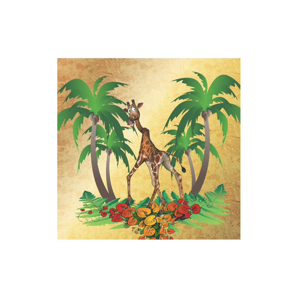 Cute giraffe with palm Canvas Tote Bag (Model 1657)