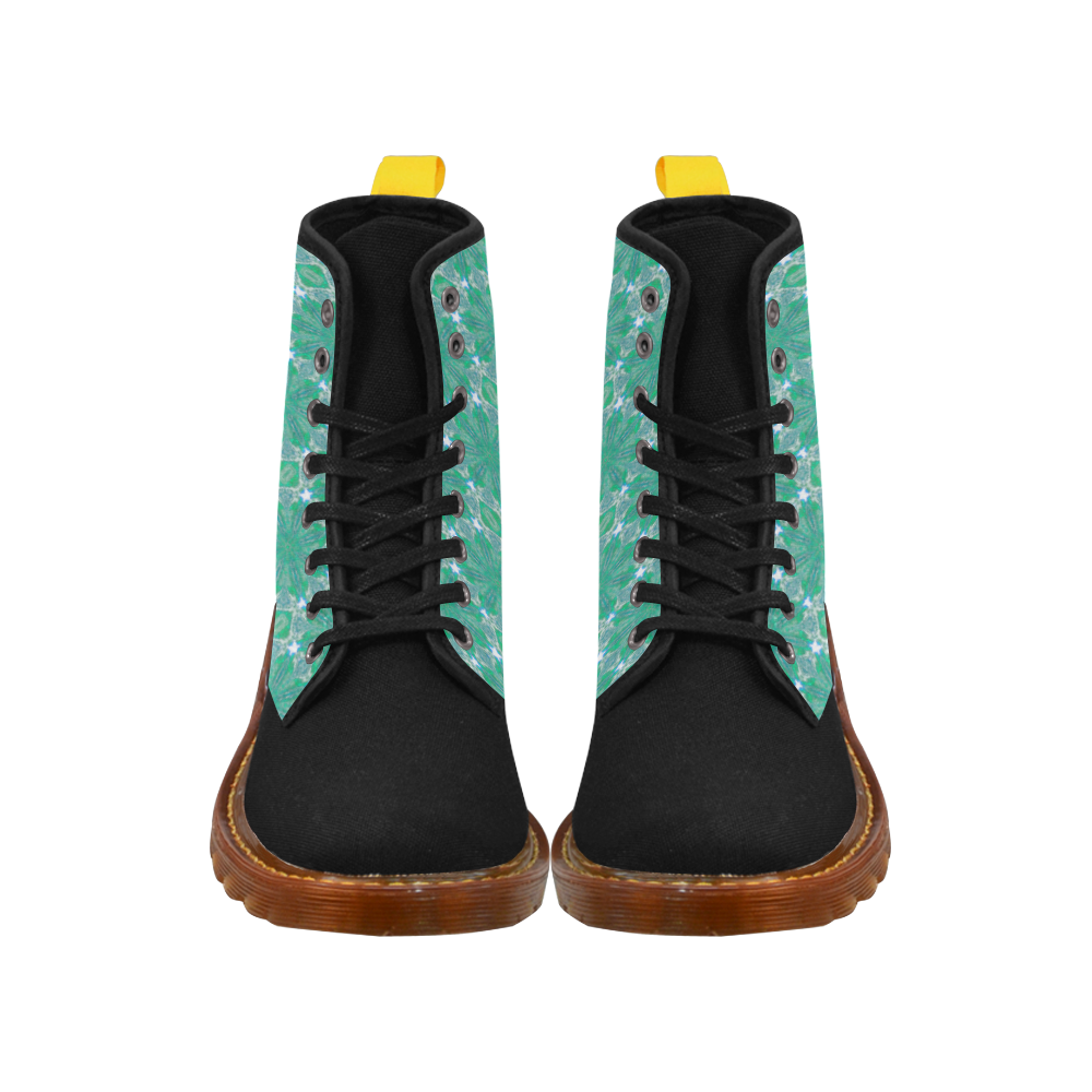 Aquamarine Geometric Black Martin Boots For Men Model 1203H