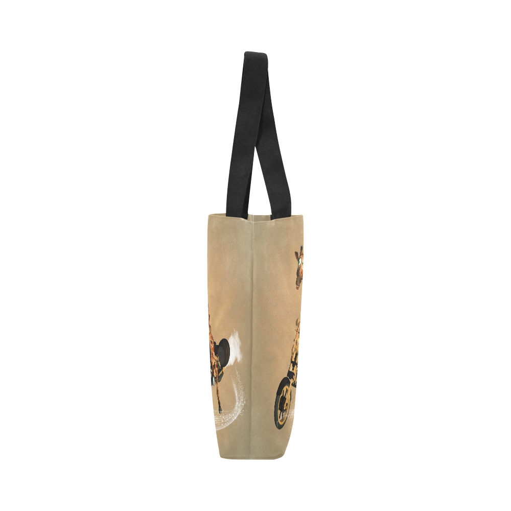 Funny giraffe with motorcycle Canvas Tote Bag (Model 1657)