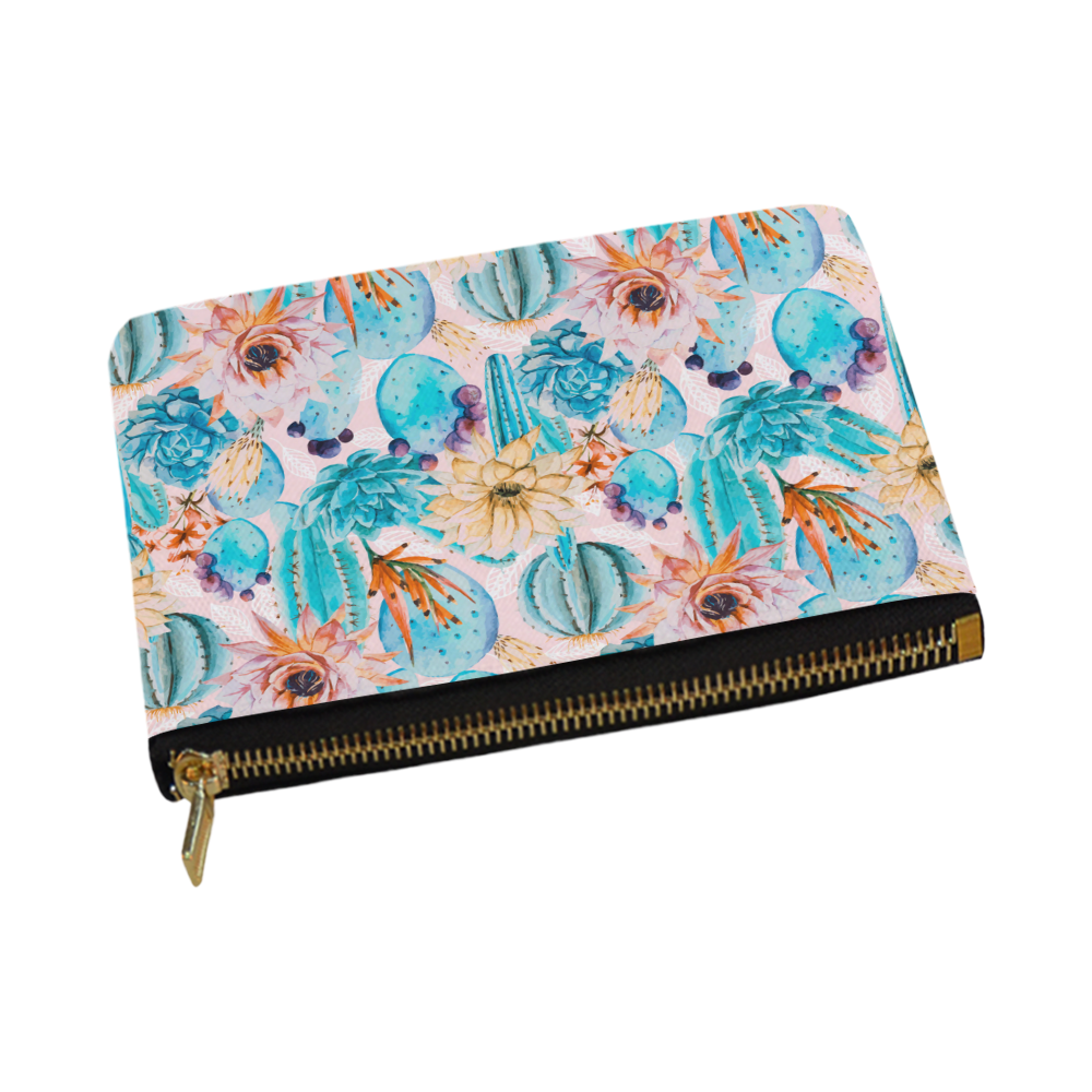 Cactus and flowers pattern Carry-All Pouch 12.5''x8.5''