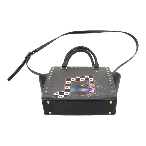 note music rock Rivet Shoulder Handbag (Model 1645)