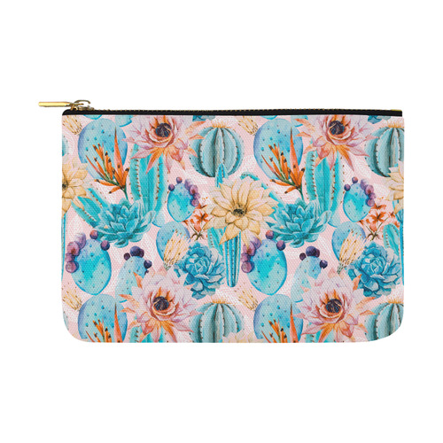 Cactus and flowers pattern Carry-All Pouch 12.5''x8.5''