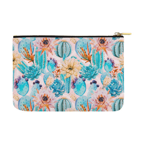 Cactus and flowers pattern Carry-All Pouch 12.5''x8.5''