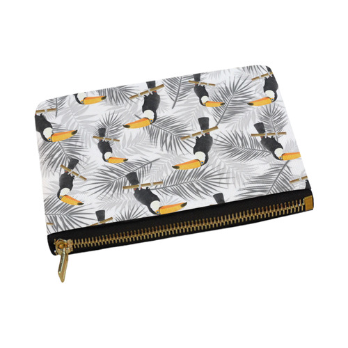Toucan with palm leaves Carry-All Pouch 12.5''x8.5''