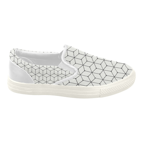 Net Cubes Women's Slip-on Canvas Shoes (Model 019) | ID: D1327500