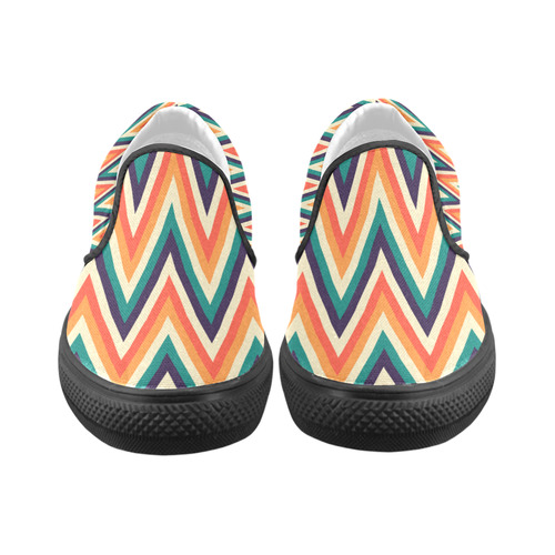 Zig Zag Women's Slip-on Canvas Shoes (Model 019)