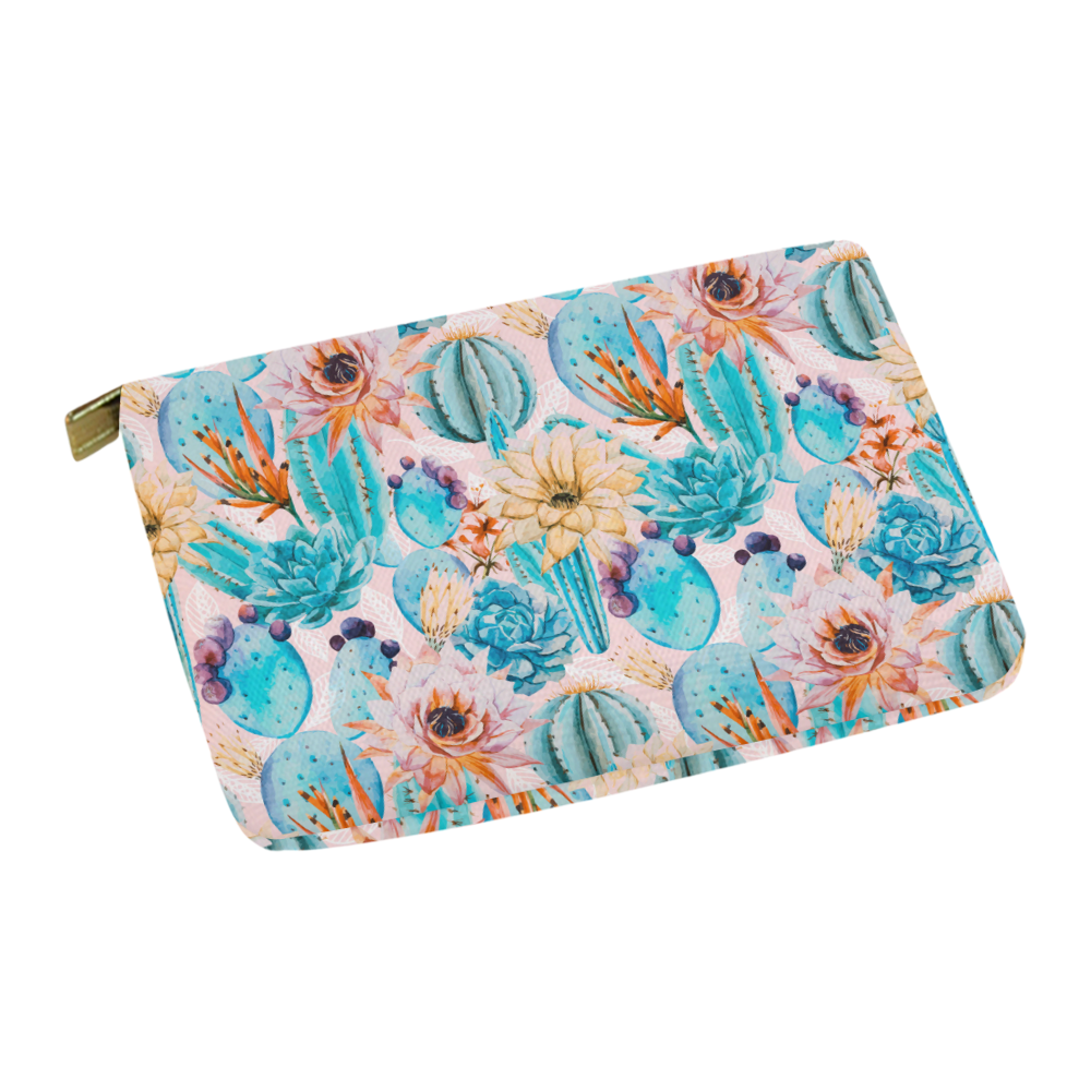 Cactus and flowers pattern Carry-All Pouch 12.5''x8.5''