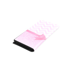 Pink Glitter, Pink Chevron, Pink Bow Women's Leather Wallet (Model 1611)