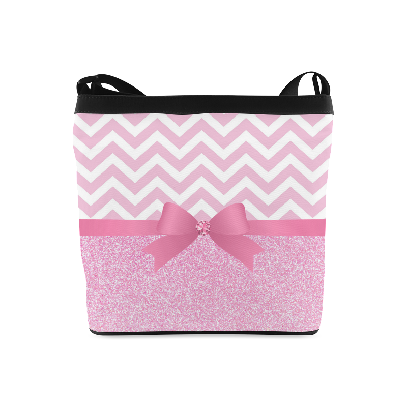 Pink Glitter, Pink Chevron, Pink Bow Crossbody Bags (Model 1613)