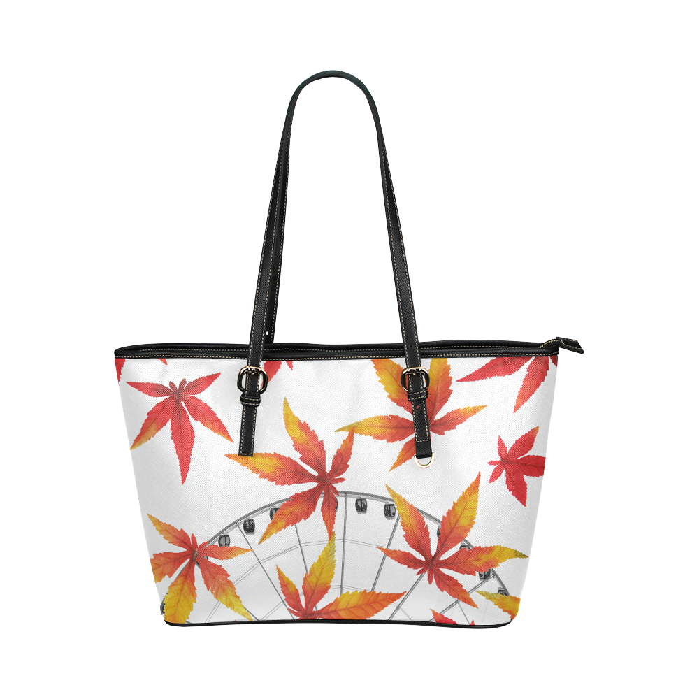 Collage_ Fall_ Gloria Sanchez Leather Tote Bag/Large (Model 1651)