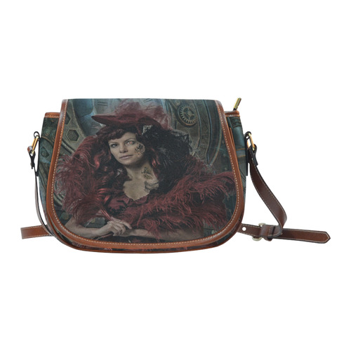 Fantastic Victorian Steampunk Lady Saddle Bag/Small (Model 1649) Full Customization