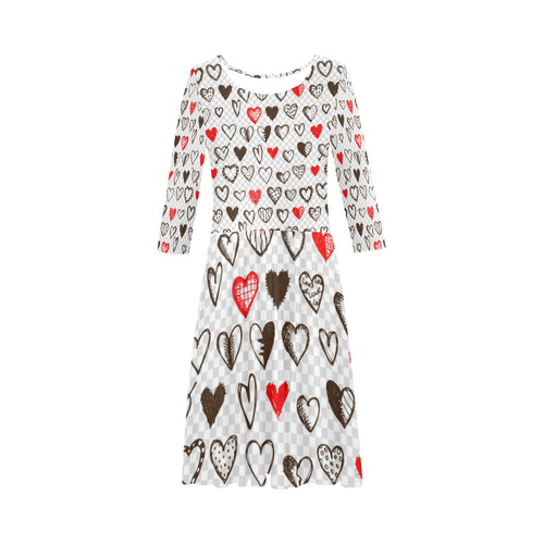 Hearts Long Sleeve Skater Dress