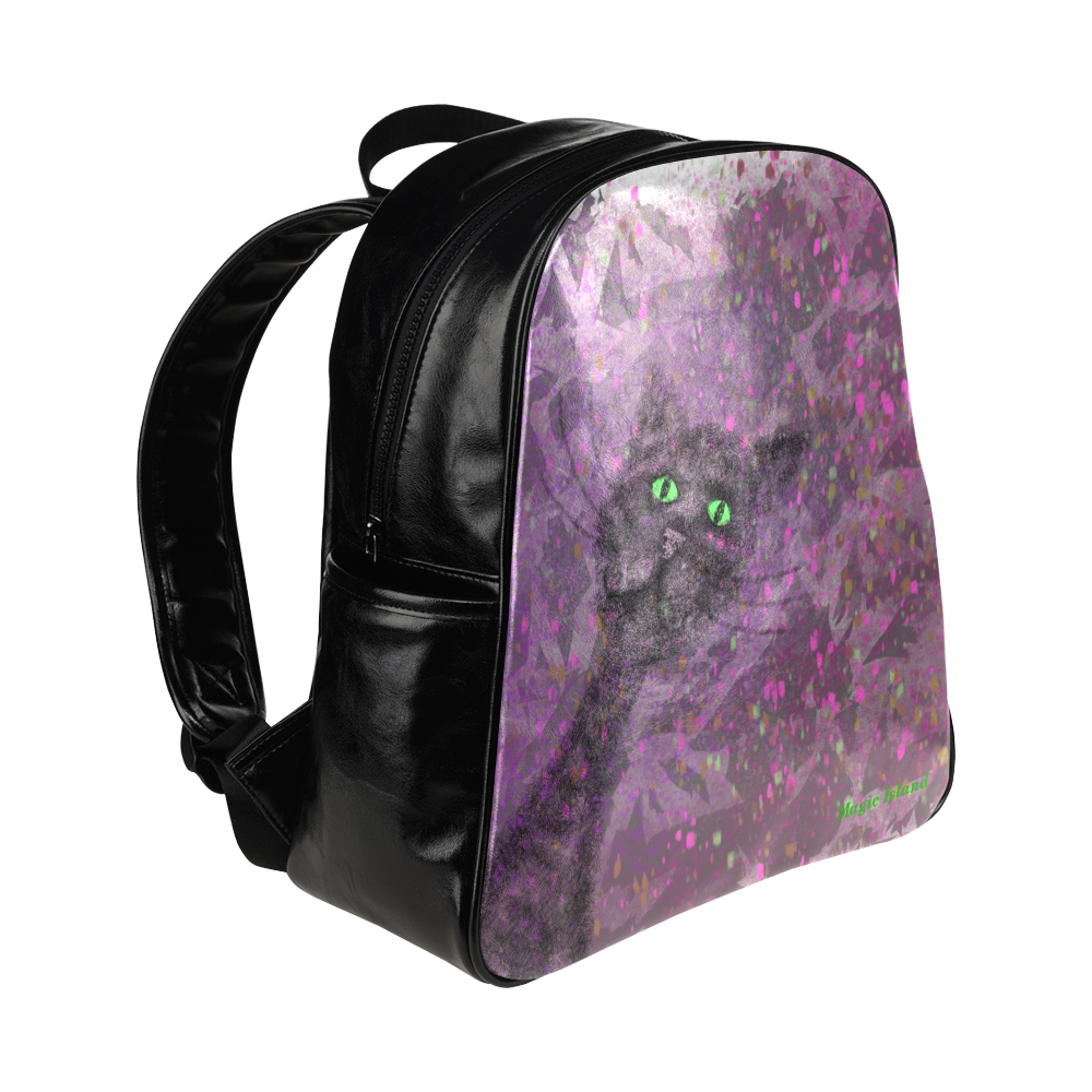 Curious Cat. Inspired by the Magic Island of Gotland. Multi-Pockets Backpack (Model 1636)