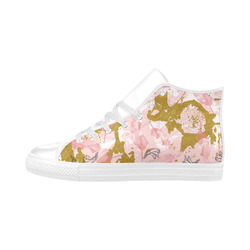 Tropical marble Aquila High Top Microfiber Leather Women's Shoes/Large Size (Model 032)