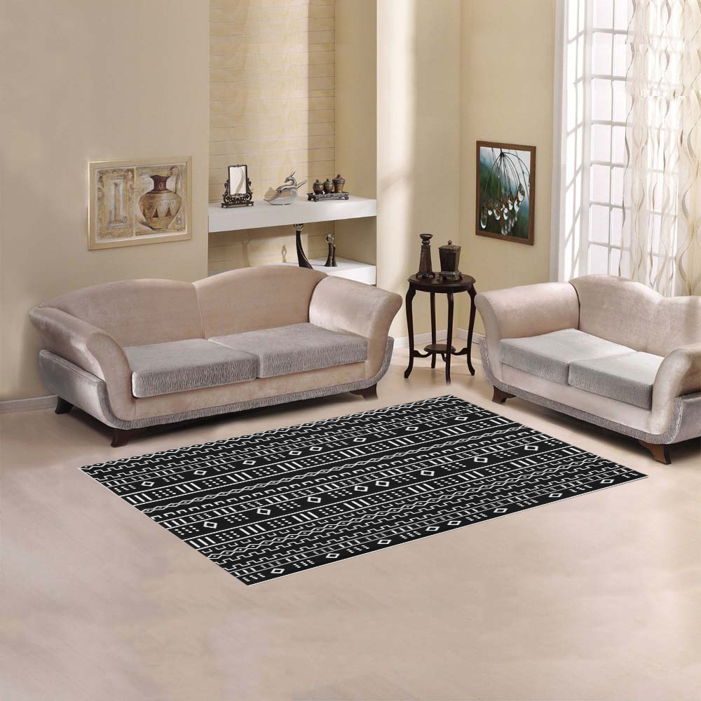 Black Modern Mudcloth Area Rug 5'x3'3'' | ID: D1327593