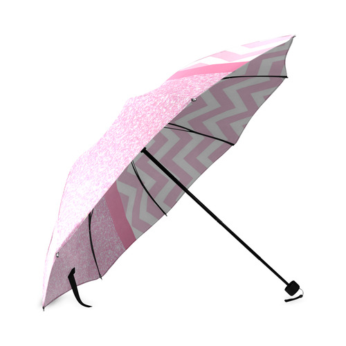 Pink Glitter, Pink Chevron, Pink Bow Foldable Umbrella (Model U01)