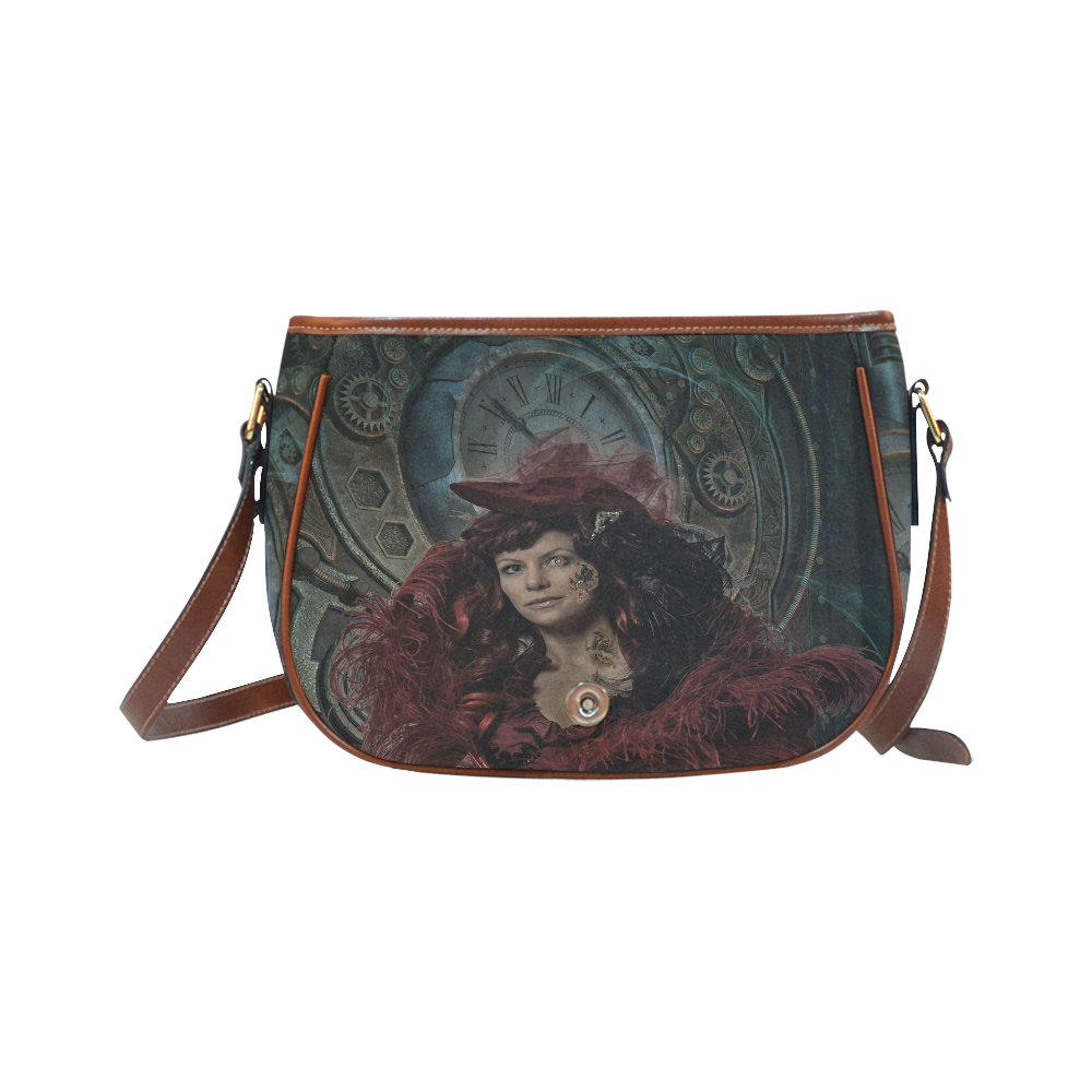 Fantastic Victorian Steampunk Lady Saddle Bag/Small (Model 1649) Full Customization