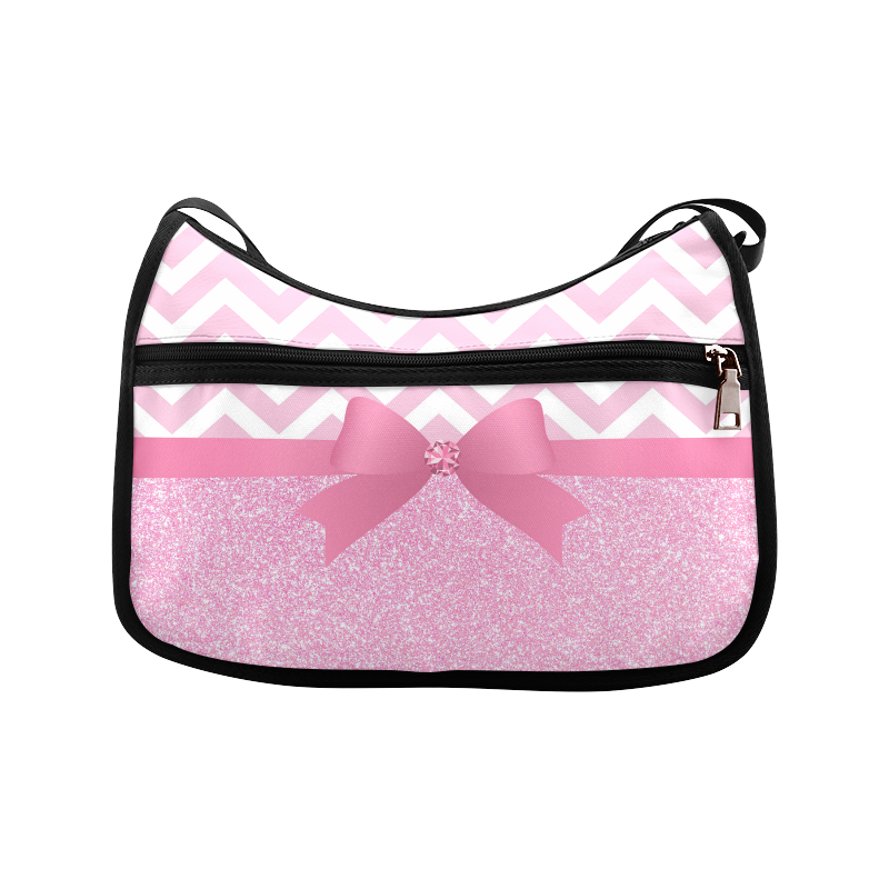 Pink Glitter, Pink Chevron, Pink Bow Crossbody Bags (Model 1616)