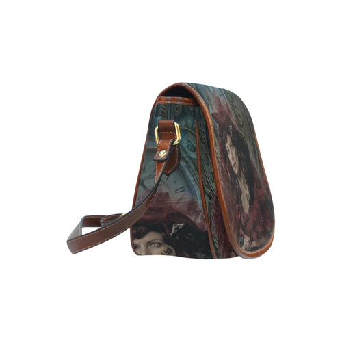 Fantastic Victorian Steampunk Lady Saddle Bag/Small (Model 1649) Full Customization